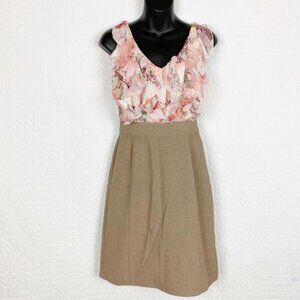 New York & Co Sleeveless Mixed media Ruffle Dress